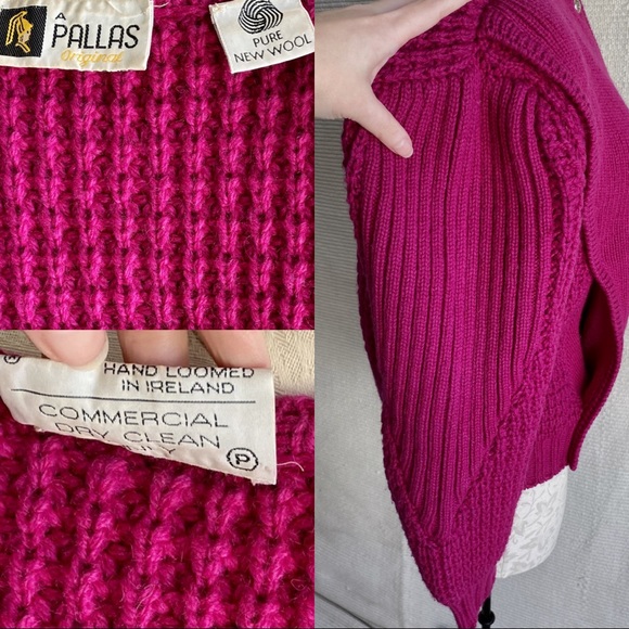 Vintage M/L Handwoven Wool Cardigan Knit Jacket - Picture 6 of 8